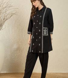 Women Ethnic Motifs Embroidered Regular Thread Work Pure Cotton Kurta with Trousers