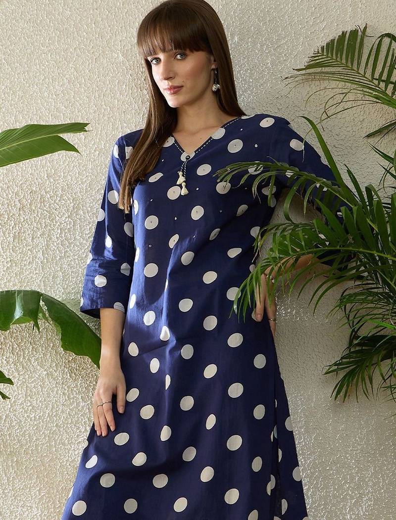 Women Printed Regular Thread Work Pure Cotton Kurta with Palazzos