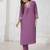 Floral Embroidered Thread Work Straight Kurta With Trousers
