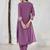 Floral Embroidered Thread Work Straight Kurta With Trousers