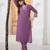 Floral Embroidered Thread Work Straight Kurta With Trousers
