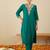 Women Ethnic Motifs Embroidered V-Neck Regular Sequinned Kurta with Trousers