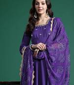 Ethnic Motifs Embroidered Regular Kurta with Trousers & Dupatta