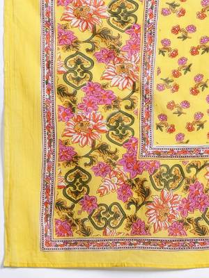 Floral Printed Empire Gotta Patti Pure Cotton Kurta With Trousers & Dupatta 5