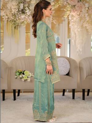 Women Ethnic Motifs Embroidered Regular Thread Work Kurta with Palazzos & With Dupatta 6