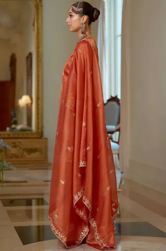 Women Ethnic Motifs Embroidered Regular Thread Work Kurta with Sharara & With Dupatta