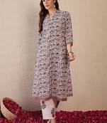 Women Floral Printed Regular Pure Cotton Kurta with Trousers