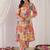Floral Printed Mandarin Collar Pure Cotton A-Line Kurta With Trouser