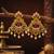 matt gold floral chandbali earrings with ruby green stones & pearl drops   south indian temple jewellery for women