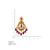 matt gold floral chandbali earrings with red beads, ruby cz stones   south indian temple jewellery for women