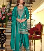 Women Ethnic Motifs Embroidered Regular Sequinned Kurta with Salwar & With Dupatta