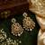 gold plated cz chandbali earrings with green ruby stones & pearl drops   ethnic party wear for women