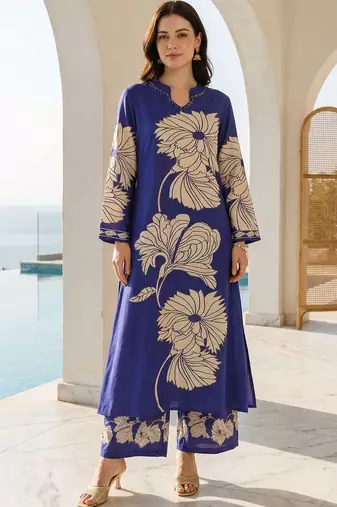 Women Floral Printed Regular Kurta with Palazzos