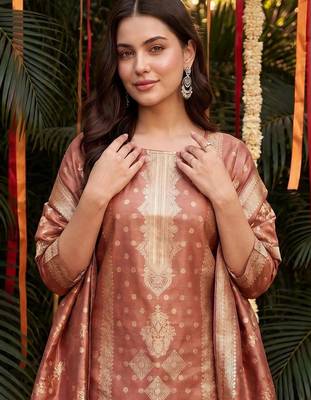 Women Ethnic Motifs Regular Kurta with Trousers & With Dupatta 2