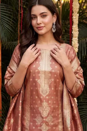 Women Ethnic Motifs Regular Kurta with Trousers & With Dupatta