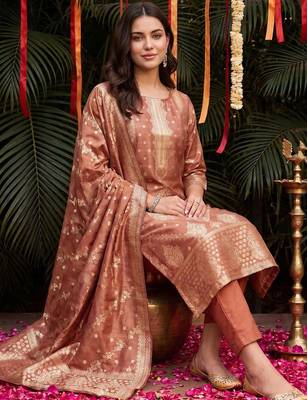 Women Ethnic Motifs Regular Kurta with Trousers & With Dupatta 5