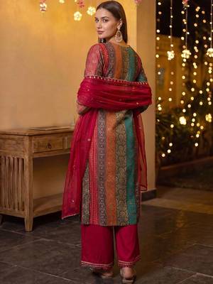 Women Ethnic Motifs Regular Kurta with Palazzos & With Dupatta 4