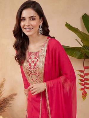 Women Ethnic Motifs Embroidered Regular Kurta with Trousers & With Dupatta 2