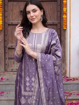Women Ethnic Motifs Regular Kurta with Trousers & With Dupatta 2