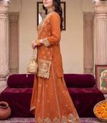 Women Ethnic Motifs Embroidered Regular Sequinned Kurta with Skirt & With Dupatta