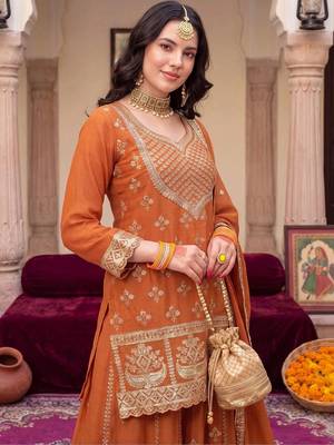Women Ethnic Motifs Embroidered Regular Sequinned Kurta with Skirt & With Dupatta 2