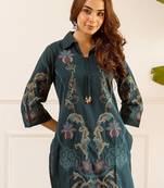Women Ethnic Motifs Embroidered Regular Thread Work Kurta with Trousers