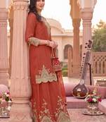 Women Ethnic Motifs Embroidered Regular Kurta with Sharara & With Dupatta