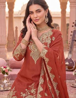 Women Ethnic Motifs Embroidered Regular Kurta with Sharara & With Dupatta 2