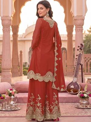 Women Ethnic Motifs Embroidered Regular Kurta with Sharara & With Dupatta 4