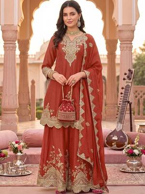 Women Ethnic Motifs Embroidered Regular Kurta with Sharara & With Dupatta 6