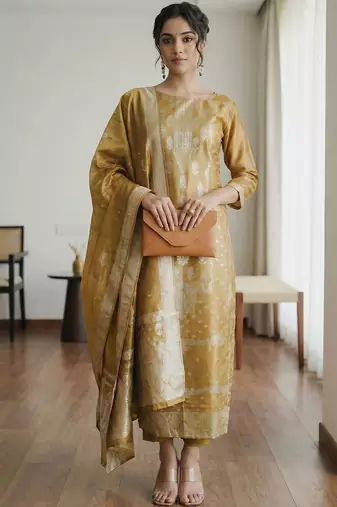 Women Regular Kurta with Trousers & With Dupatta