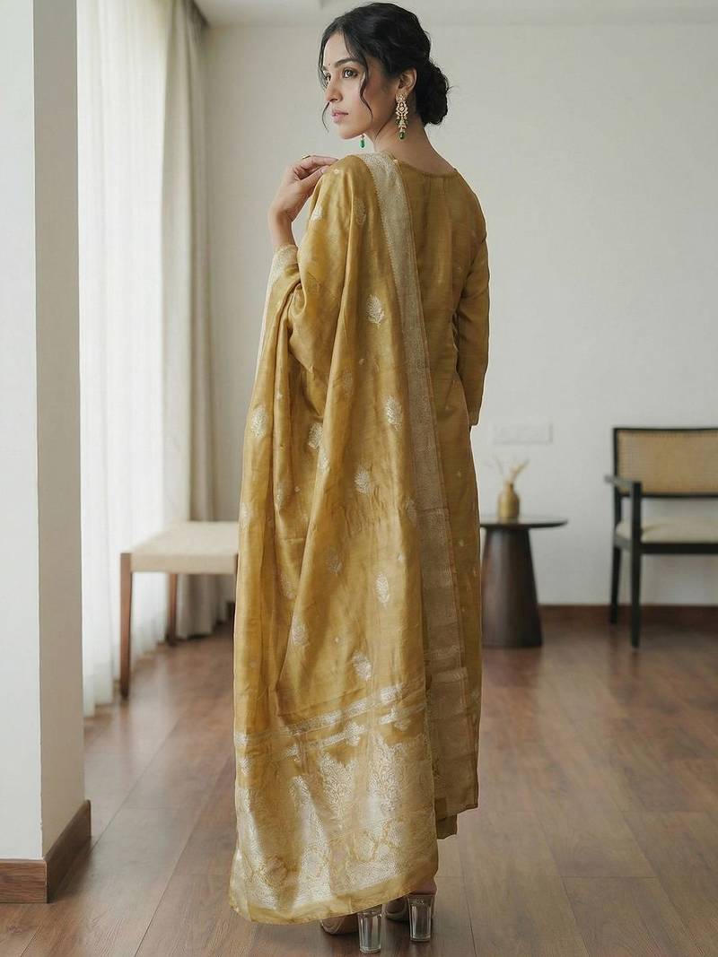 Women Regular Kurta with Trousers & With Dupatta