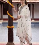 Women Ethnic Motifs Embroidered Regular Thread Work Kurta with Trousers & With Dupatta