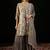 V Neck Floral Embroidered Thread Work Kurta with Sharara & Dupatta