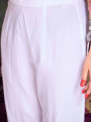 Floral Printed Panelled Pure Cotton A-Line Kurta With Trousers 2