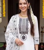 Women Ethnic Motifs Printed Regular Pure Cotton Kurta with Pyjamas & With Dupatta