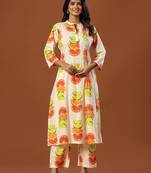 Women Printed Regular Pure Cotton Kurta with Trousers