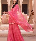 Women Ethnic Motifs Embroidered Regular Kurta with Palazzos & With Dupatta