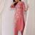 Floral Embroidered Regular Thread Work Kurta with Trousers