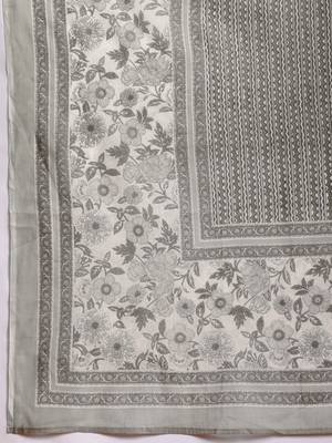 Women Floral Printed Pure Cotton Kurta with Trousers & With Dupatta 4