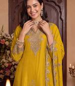 Women Ethnic Motifs Embroidered Regular Kurta with Palazzos & With Dupatta