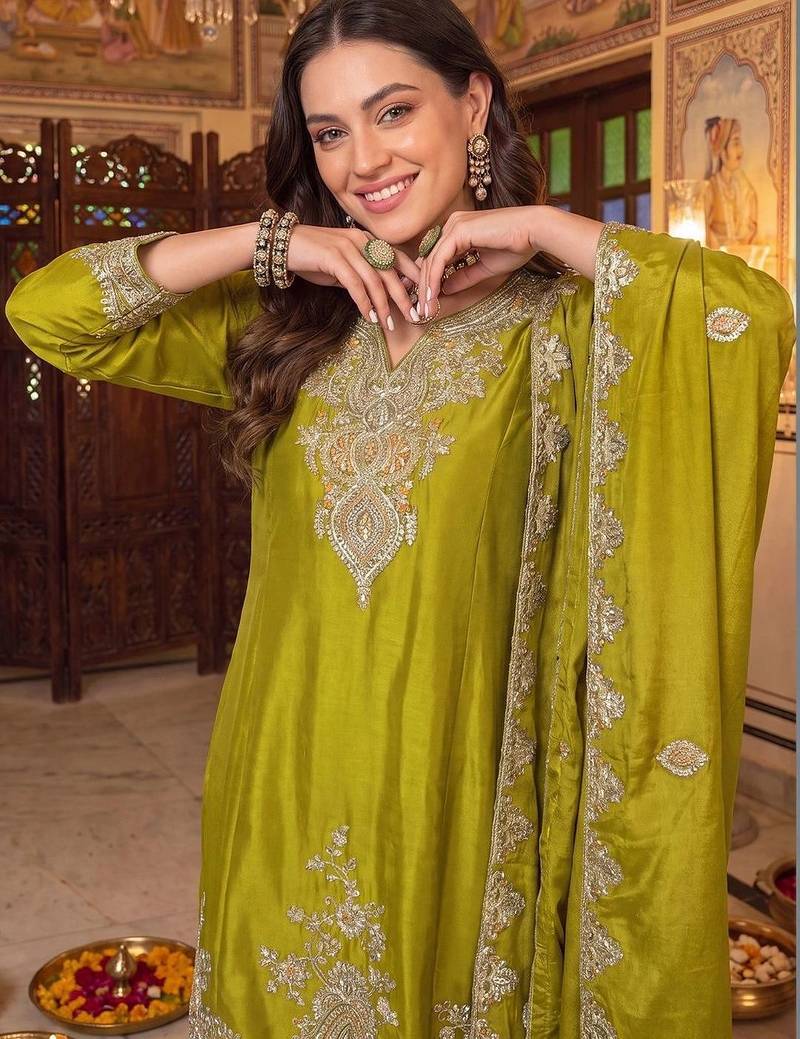 Women Ethnic Motifs Embroidered Regular Kurta with Sharara & With Dupatta