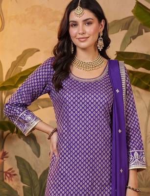 Women Ethnic Motifs Regular Kurta with Sharara & With Dupatta 2
