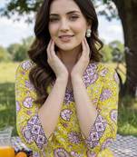 Women Floral Printed Regular Pure Cotton Kurta with Trousers & With Dupatta