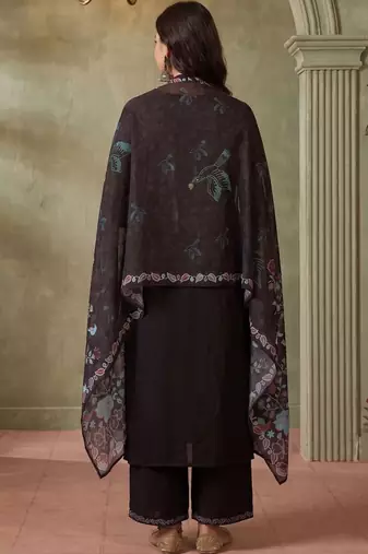 Women Floral Embroidered Regular Thread Work Kurta with Palazzos & With Dupatta