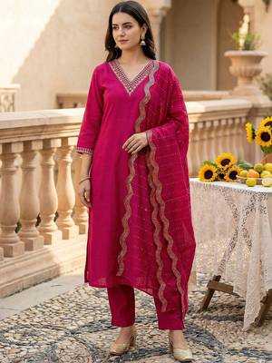 Women Regular Kurta with Trousers & With Dupatta 2