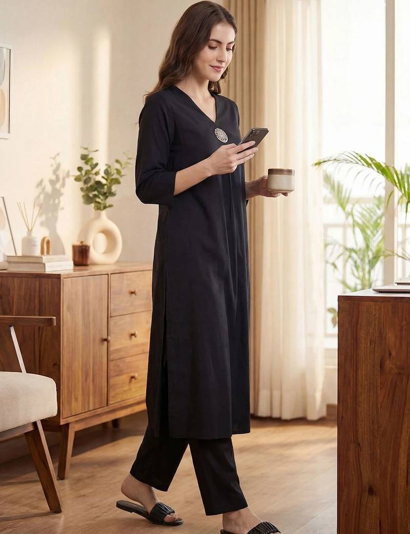 Women Regular Liva Kurta with Trousers