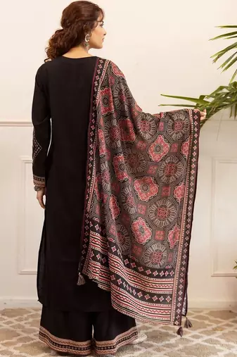 Women Ethnic Motifs Printed Regular Kurta with Palazzos & With Dupatta