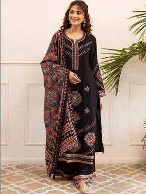 Women Ethnic Motifs Printed Regular Kurta with Palazzos & With Dupatta 6