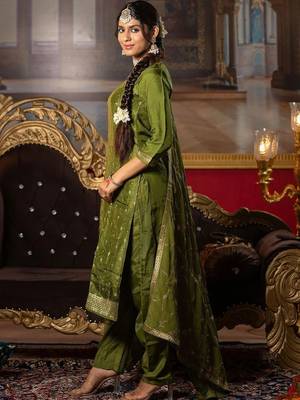 Women Ethnic Motifs Embroidered Regular Kurta with Trousers & With Dupatta 2
